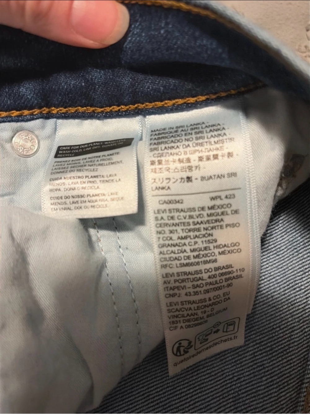 Levi's Blue High Rise Ribcage Straight Full Length Jeans - Picture 4 of 5